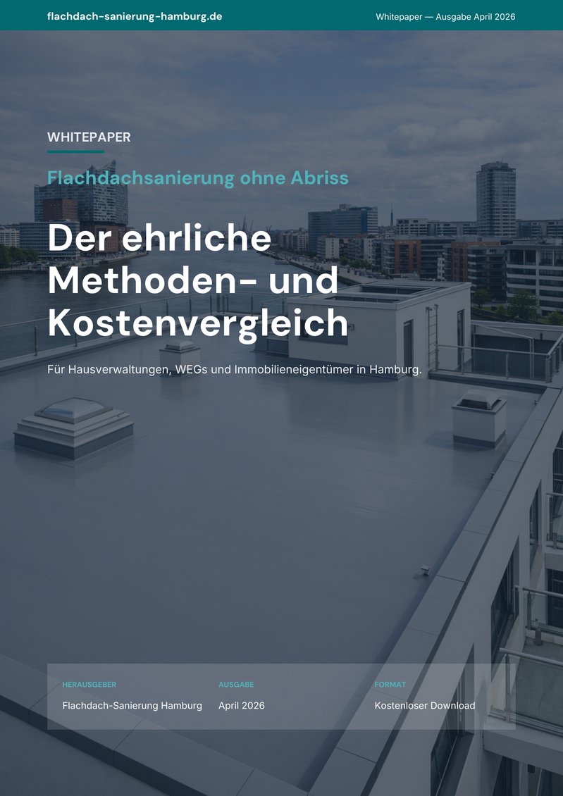 Whitepaper Flachdachsanierung — ehrlicher Methoden- und Kostenvergleich für Hausverwaltungen und WEGs